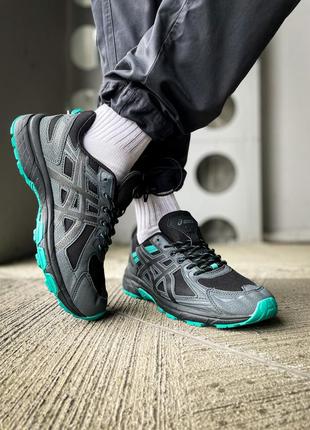 Asics gel-venture 6 "black/green" 🔔3 фото