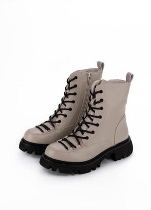 Зимние ботинки на шнуровке экокожа1 фото