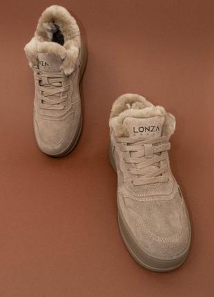 Утеплені жіночі замшеві кросівки черевики зимові бежеві 37-40 женские зимние кроссовки ботинки lonza6 фото