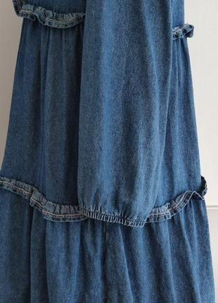 Джинсова сукня topshop з воланами10 фото