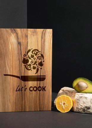 Доска разделочная s "let's cook" из ореха, англійська