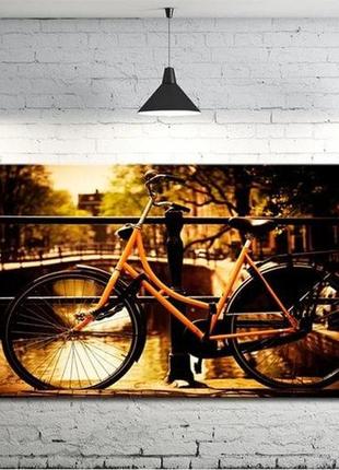 Картина на холсте на стену для интерьера/спальни/офиса dk велосипед (dkp4560-g282) 50х100 см