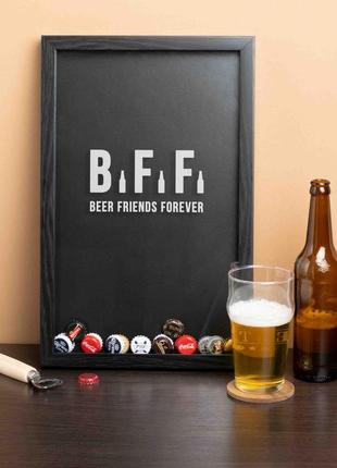 Рамка-копілка для пивних кришок "beer friends forever", black-black, black-black, англійська