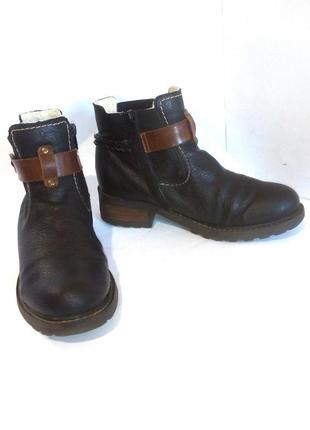 🥾🥾🥾 стильные ботинки еврозима на невысоком каблуке от rieker, р.36 код b36452 фото