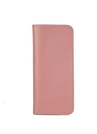 Кожаное портмоне middle розовое2 фото