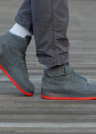 Nike air force winter grey\red