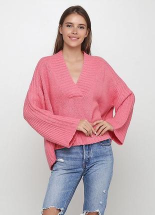 Светр пуловер оверсаг  h&m рожевого кольору