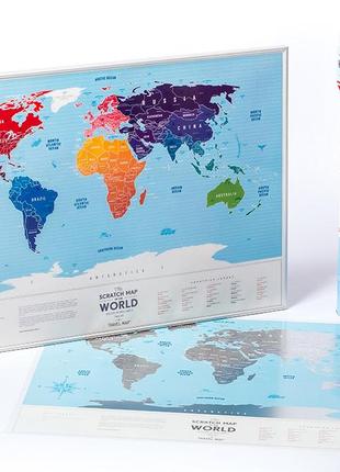 Скретч карта світу travel map silver, англійська