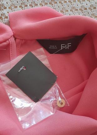 Удлиненная розовая блуза с воротником - стойкой большого размера f&amp;f6 фото