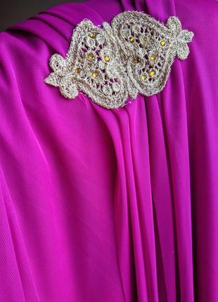 Платье розовое греческое шифон миди вечернее нарядное римское винтажное s m5 фото