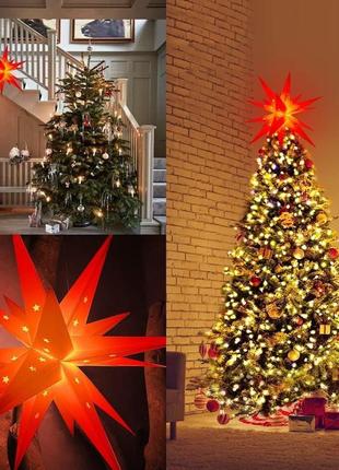 Koicaxy 3d christmas star рождественская звезда 58см с подсветкой для наружного освещения