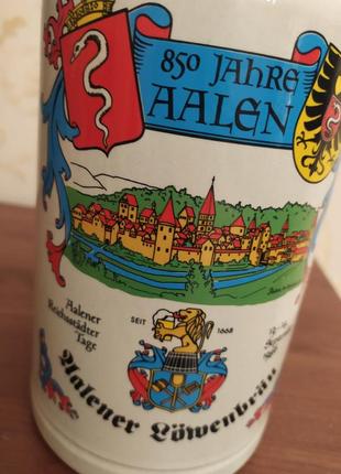 Пивний келих до 850-річчя г.ален, германія, 1 л2 фото