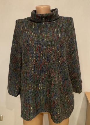 Оригинальный итальянский свитер, цветной меланж, батал