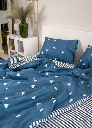 Двуспальный комплект постельного белья из поликоттона (70% хлопок 30% полиэстер) - моряк5 фото