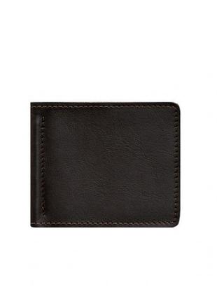 Чоловіче шкіряне портмоне коричневе 1.0 затискач для грошей6 фото