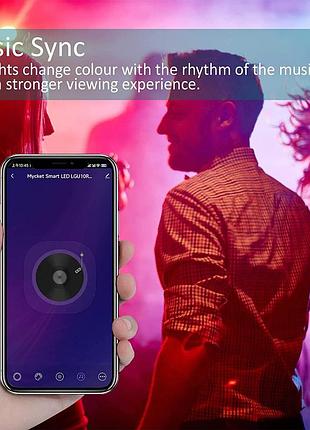 2шт умная лампочка mycket, многоцветная, светодиодная wi-fi лампа 2800k-6500k, rgb,...