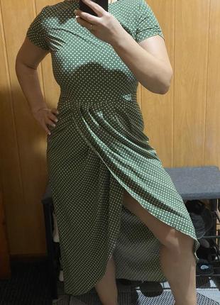 Сукня плаття зелене розріз
