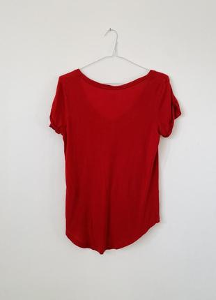 Червона футболка з V-подібним вирізом polo ralph lauren4 фото