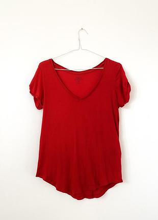 Червона футболка з V-подібним вирізом polo ralph lauren