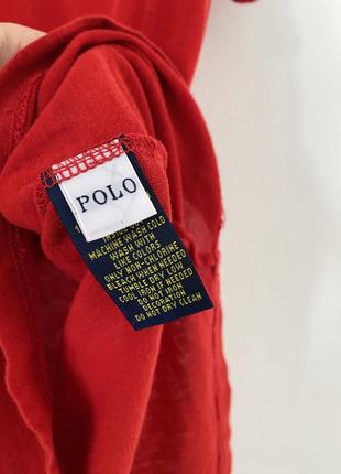 Червона футболка з V-подібним вирізом polo ralph lauren6 фото