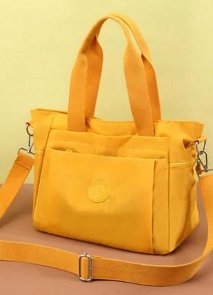 Жіноча сумка тоут, містка сумка жіноча повсякденна, для спорту, подорожей та іншого жовта