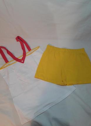 Бавовняний домашній комплект майка та шорти піжама шорти з майкою бавовна2 фото