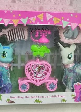 Игровой набор "фигурки пони" единорожек, пегас, литл пони, аксессуары. my happy horse