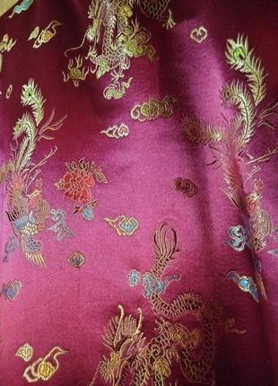 Халат кимоно восток японское китайское окраску бордо драконы длинный р. xxl4 фото