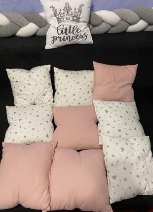 Набір подушок на дитяче ліжечко із завʼязками1 фото