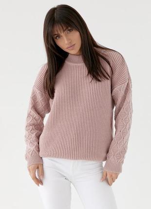 Свитер женский вязанный, 221 пудра