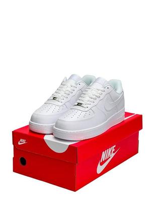 Чоловічі кросівки nike air force 1 all white fur#найк