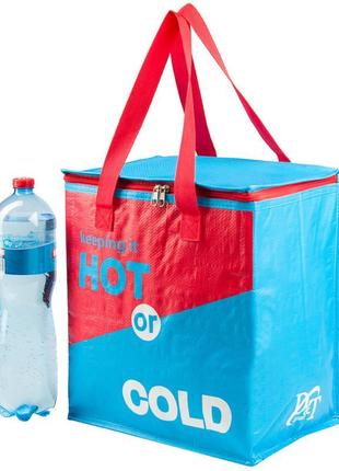 Термосумка, сумка-холодильник 32х20х35 см 22 л sannen cooler bag червоно-синя4 фото