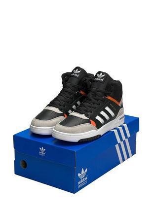 Мужские кроссовки adidas originals drop step high black orange fur