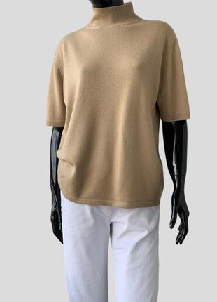 Кашеміровий светр із високим коміром горловиною водолазка гольф giorgio з коротким рукавом кашемір шовк