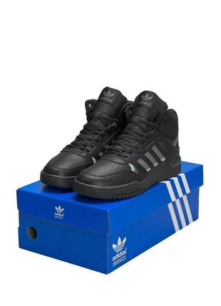 Чоловічі кросівки adidas originals drop step high black gray fur#адидас