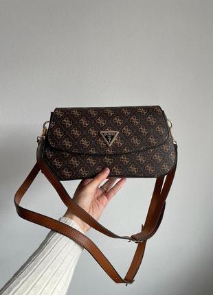 Жіноча сумка guess cordelia flap shoulder bag brown