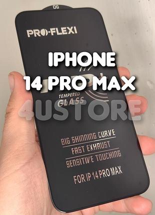 Защитное стекло og hd+ на 14 pro max прочное качественное полноэкранное олеофобное покрытие зашлифованы края