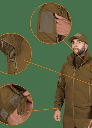 Куртка тактична військова softshell phantom system койот мембрана5 фото