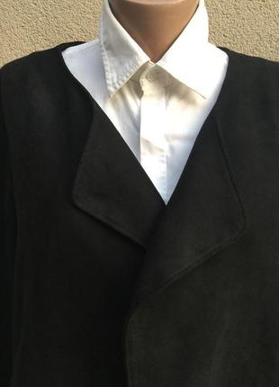 Черный удлиненный жакет под замшу (пиджак, тренч,кардиган) большой размер h&amp;m4 фото