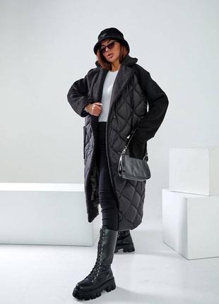 Жіноче тепле стьобне пальто,женское осеннее стёганое пальто,пальто на осінь ,плащ ,тренч,зимове пальто,зимняя стёганая куртка6 фото
