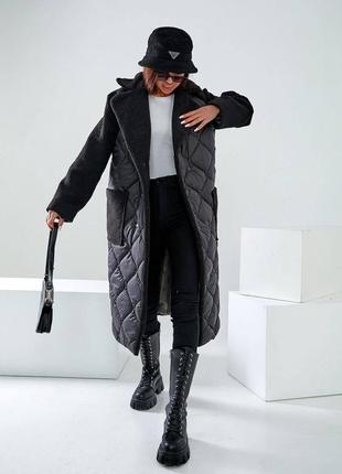 Жіноче тепле стьобне пальто,женское осеннее стёганое пальто,пальто на осінь ,плащ ,тренч,зимове пальто,зимняя стёганая куртка4 фото