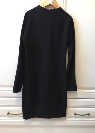 Чёрное платье zara w&b оригинал из плотного трикотажа в мелкий рубчик2 фото