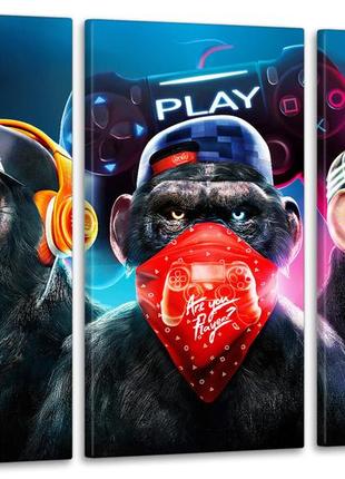 Модульная картина в гостиную / спальню  мавпи      art-039_3a с лаковым покрытием