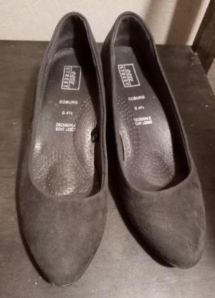Туфли темно-серые на удобном каблуке, р. 373 фото