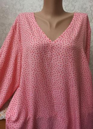 Легка рожева блуза  66-70р2 фото