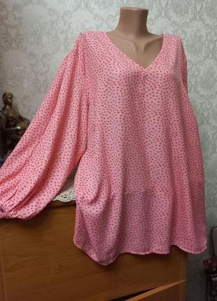 Легка рожева блуза  66-70р3 фото