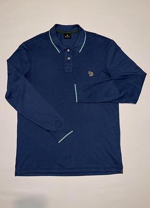 Поло, лонгслив, тенниска, батник ps paul smith long sleeve zebra logo tipped polo shirt