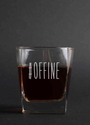 Склянка для віскі «#offine», англійська, крафтова коробка