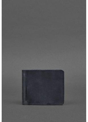 Мужское кожаное портмоне синее 1.0 зажим для денег1 фото