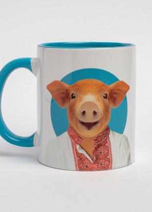 Чашка "свинка у вишиванці"